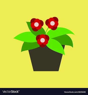 Icon in flat design violet in the pot vector image