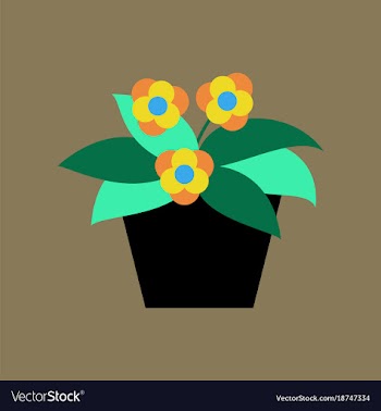 Icon in flat design violet in the pot vector image