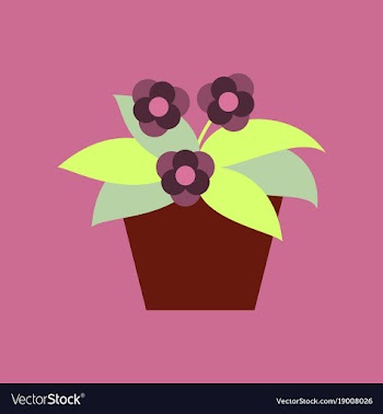 Icon in flat design violet in the pot vector image
