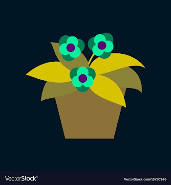 Icon in flat design violet in the pot vector image