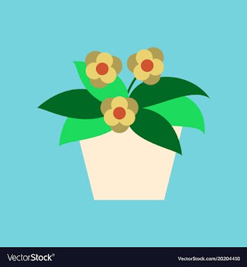 Icon in flat design violet in the pot vector image