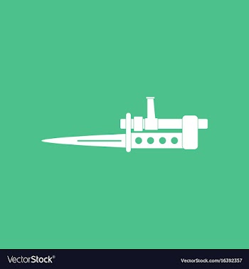 Icon knife bayonet on rifle vector image