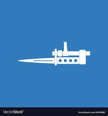Icon knife bayonet on rifle vector image