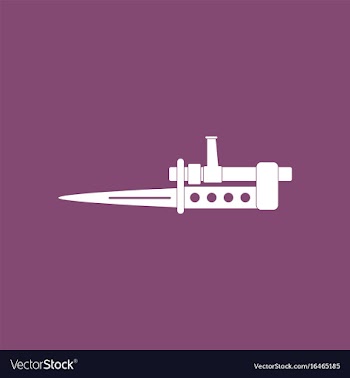 Icon knife bayonet on rifle vector image