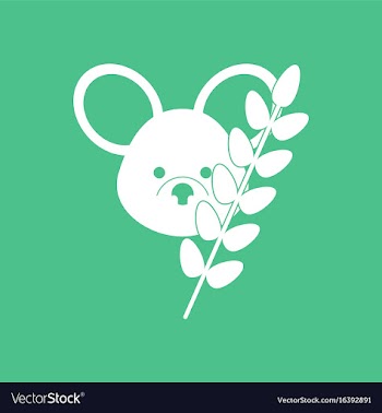Icon koala and plant vector image