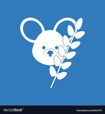 Icon koala and plant vector image