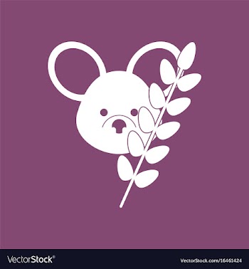 Icon koala and plant vector image