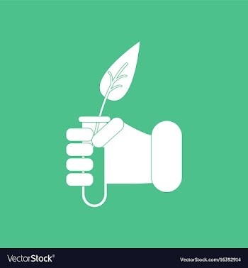Icon leaf in test tube vector image