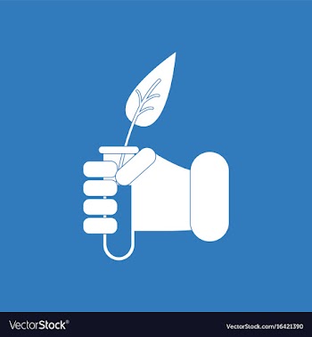 Icon leaf in test tube vector image