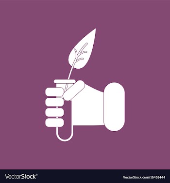 Icon leaf in test tube vector image