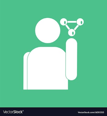 Icon man silhouette and molecules vector image