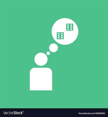 Icon man silhouette think dice vector image
