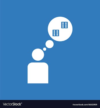 Icon man silhouette think dice vector image
