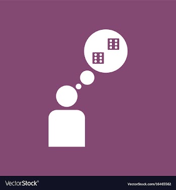 Icon man silhouette think dice vector image