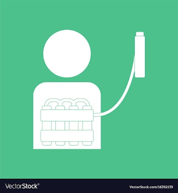 Icon man with bomb vector image