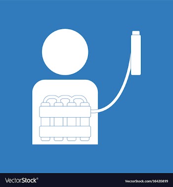Icon man with bomb vector image