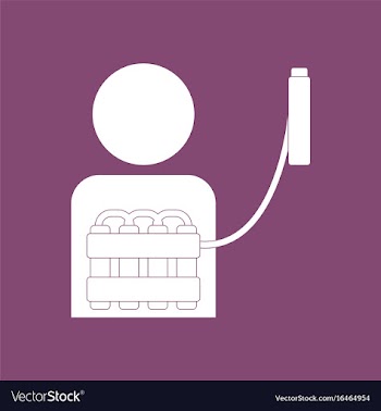 Icon man with bomb vector image