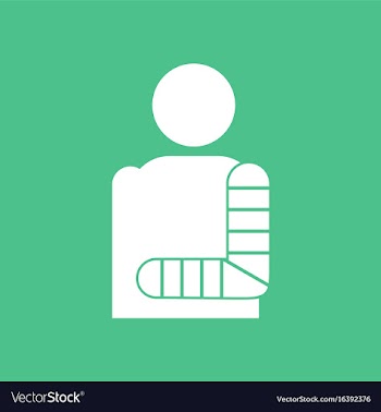 Icon man with broken arm vector image