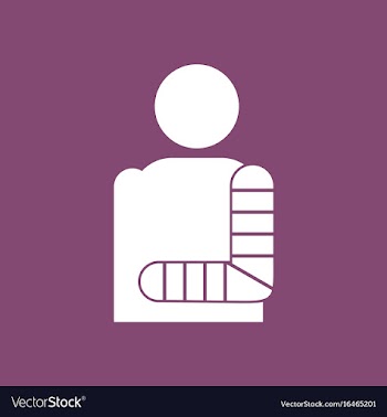 Icon man with broken arm vector image