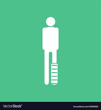 Icon man with broken leg vector image