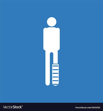 Icon man with broken leg vector image