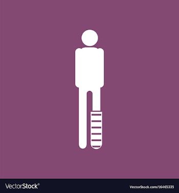 Icon man with broken leg vector image