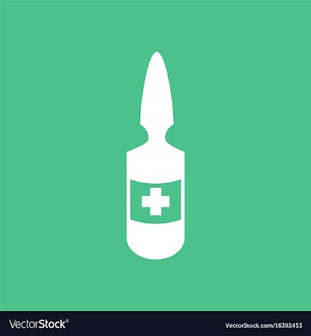 Icon medical ampoule with cross vector image