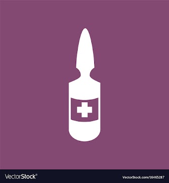 Icon medical ampoule with cross vector image