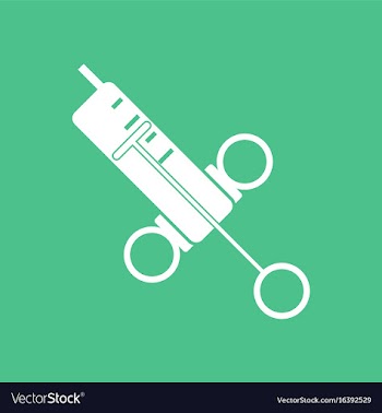 Icon medical big syringe vector image