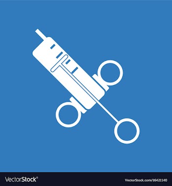 Icon medical big syringe vector image