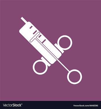 Icon medical big syringe vector image