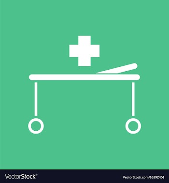 Icon medical stretcher with cross vector image