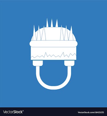 Icon military helmet with grass vector image