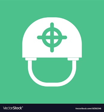 Icon military helmet with target vector image