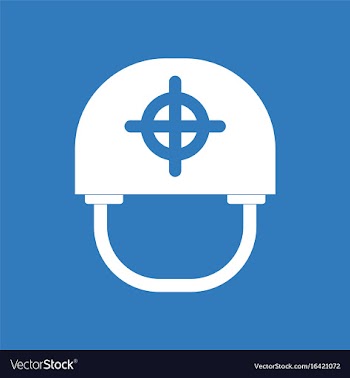 Icon military helmet with target vector image