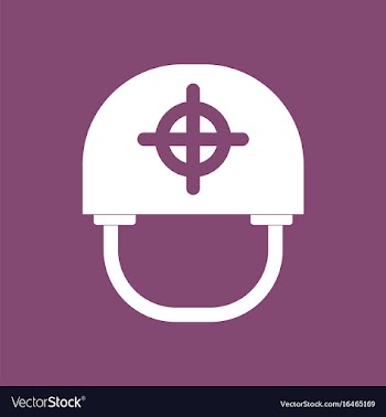 Icon military helmet with target vector image