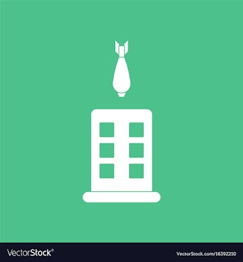 Icon military mortar shell falling vector image