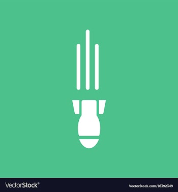Icon military mortar shell falling vector image