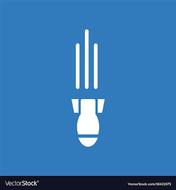 Icon military mortar shell falling vector image