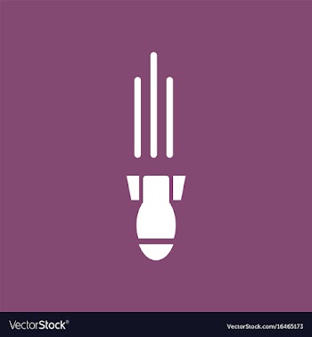 Icon military mortar shell falling vector image