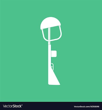Icon military rifle and helmet vector image