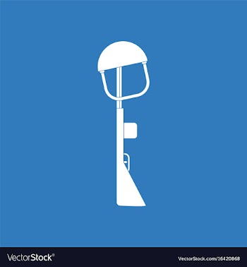 Icon military rifle and helmet vector image
