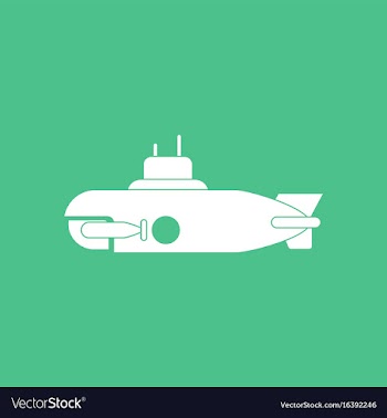 Icon military submarine silhouette vector image