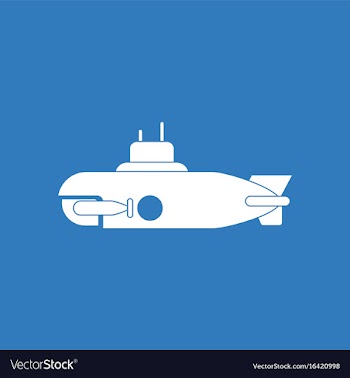 Icon military submarine silhouette vector image