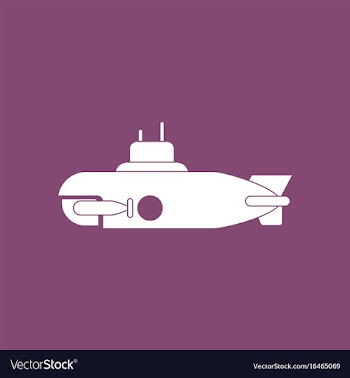 Icon military submarine silhouette vector image