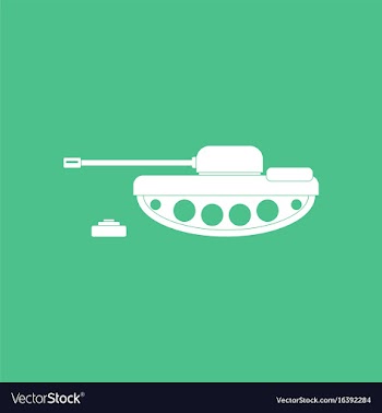 Icon military tank and mine vector image
