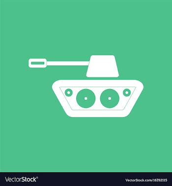 Icon military tank silhouette vector image