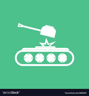 Icon military tank silhouette vector image