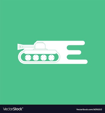 Icon military tank silhouette vector image
