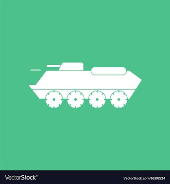Icon military tank silhouette vector image